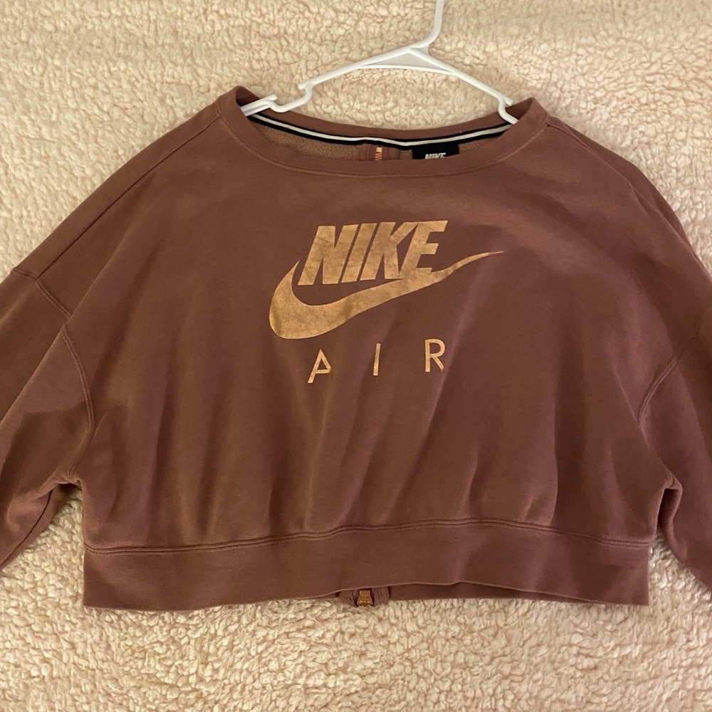 Dusty Rose Gold Cropped Nike Air Sweatshirt